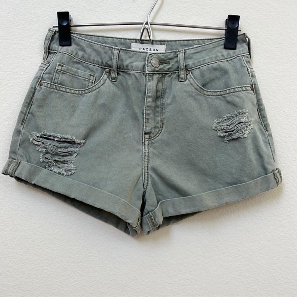Pacsun High Rise Distressed Cuffed Shorts